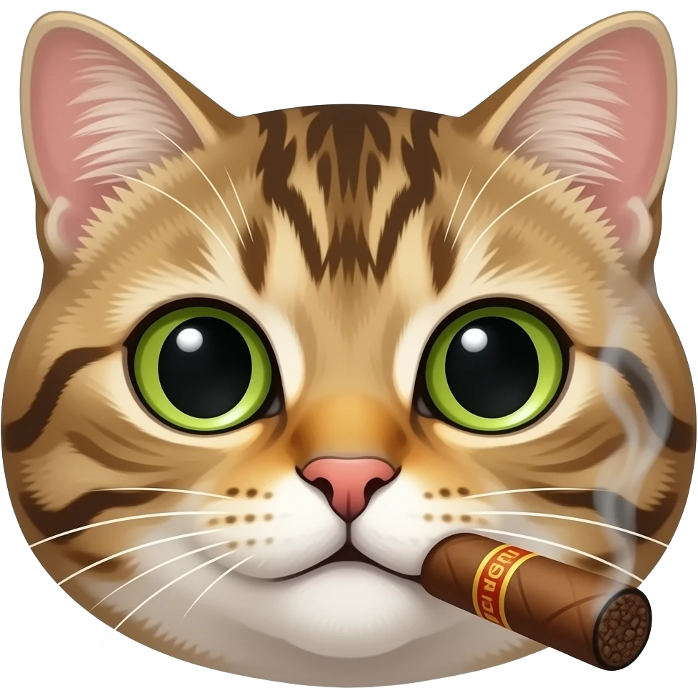 Cat head smoke cigar emoji