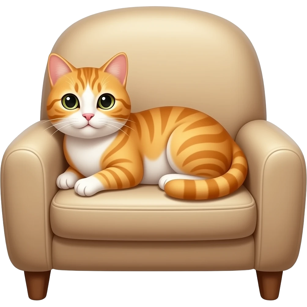 Gato acostado en sillon emoji