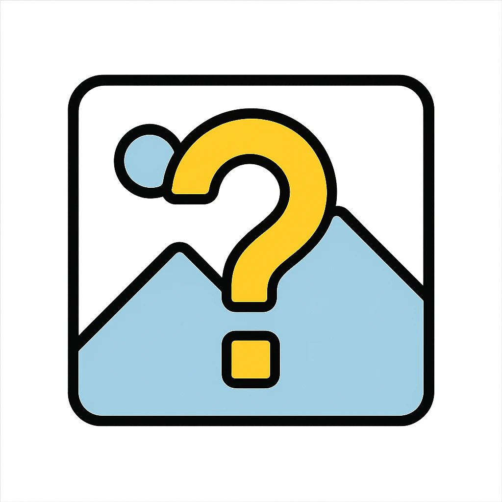 minimal icon style image placeholder emoji, white color, large question mark overlay emoji