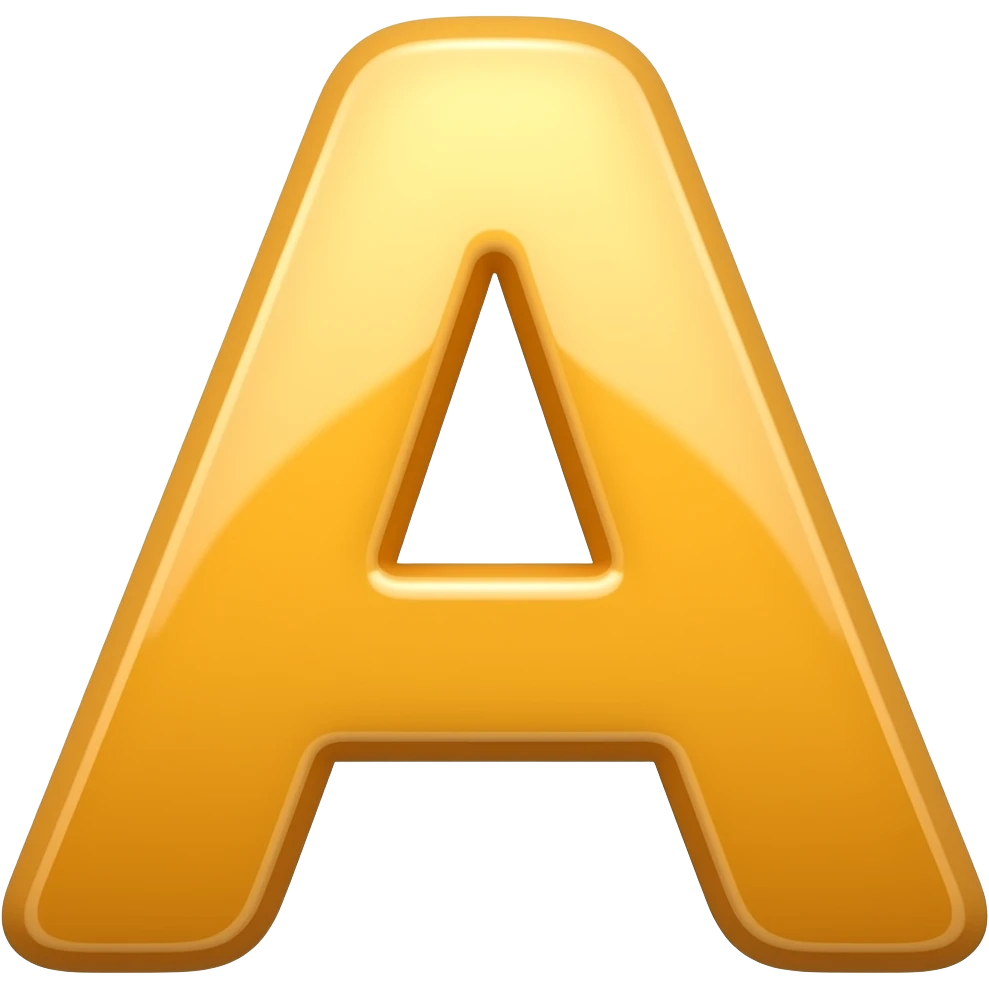 bright single color, smooth refined edges, subtle rounding, clean design, not rough or heavy YA letters, emoji