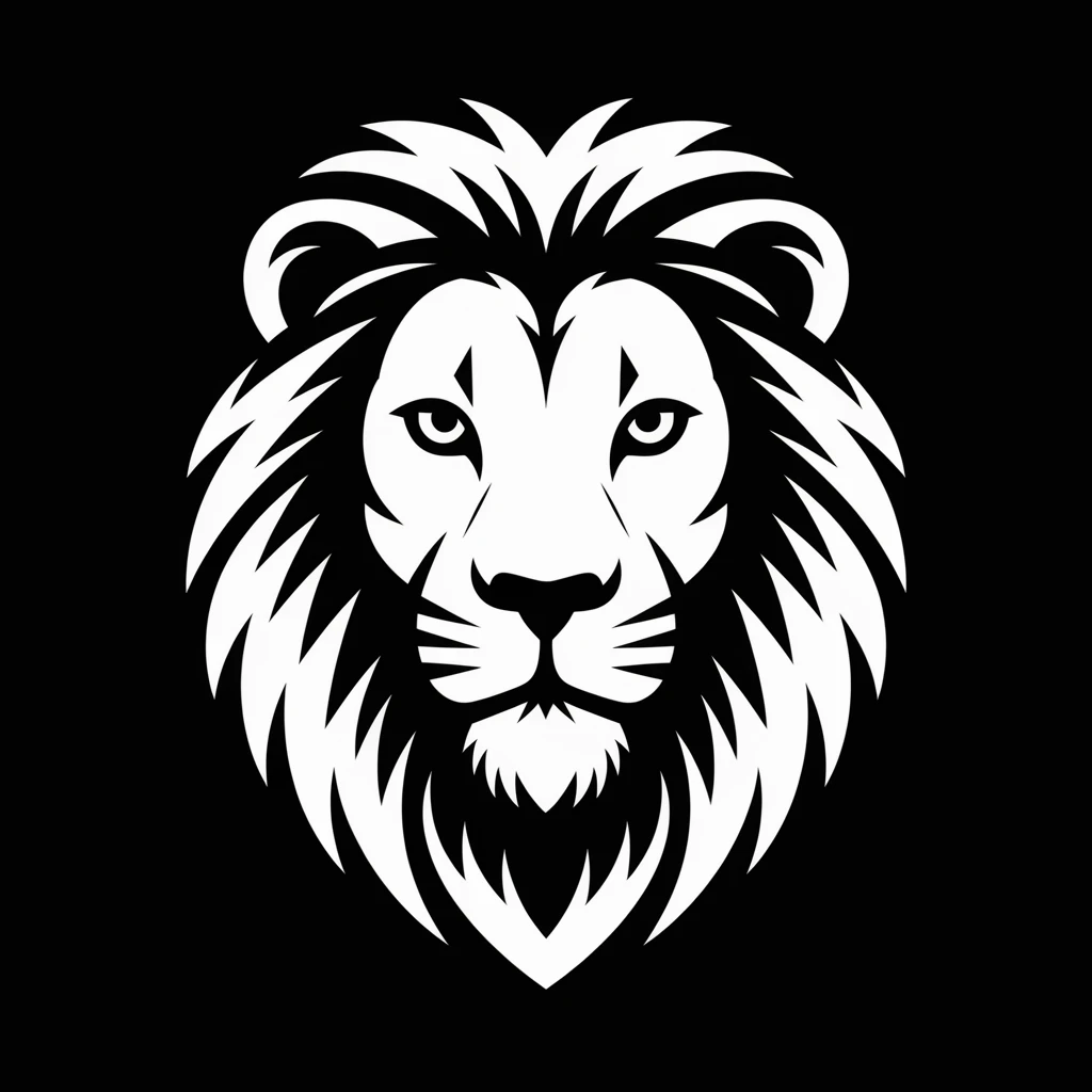 Selfie lion icon black silhouette emoji