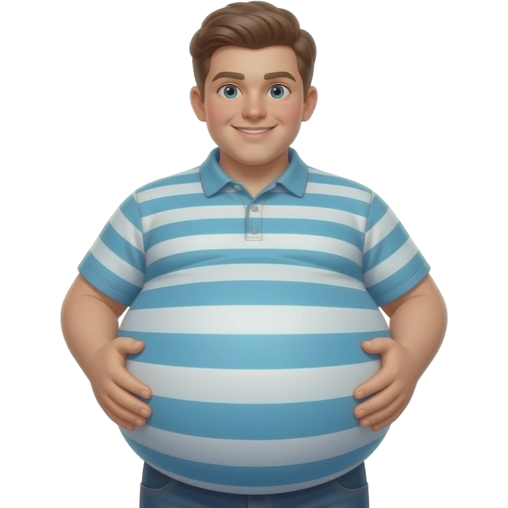Zrób chłopak 13 latek bardzo ogromnym brzuchem jak ogromny balon emoji