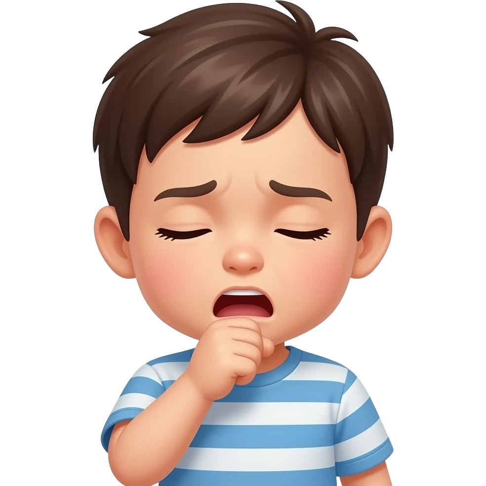 little boy coughing emoji