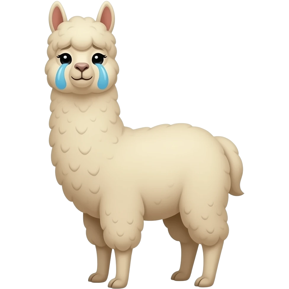 альпака плаче і дивиться прямо emoji