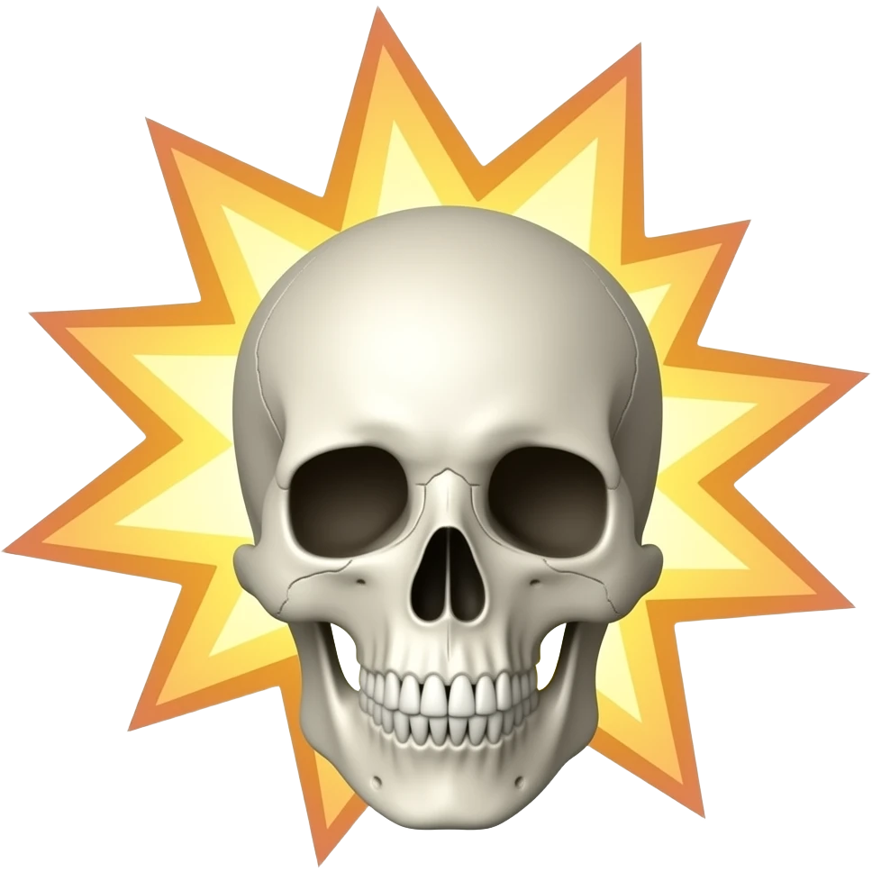 Skull exploding 3d emoji