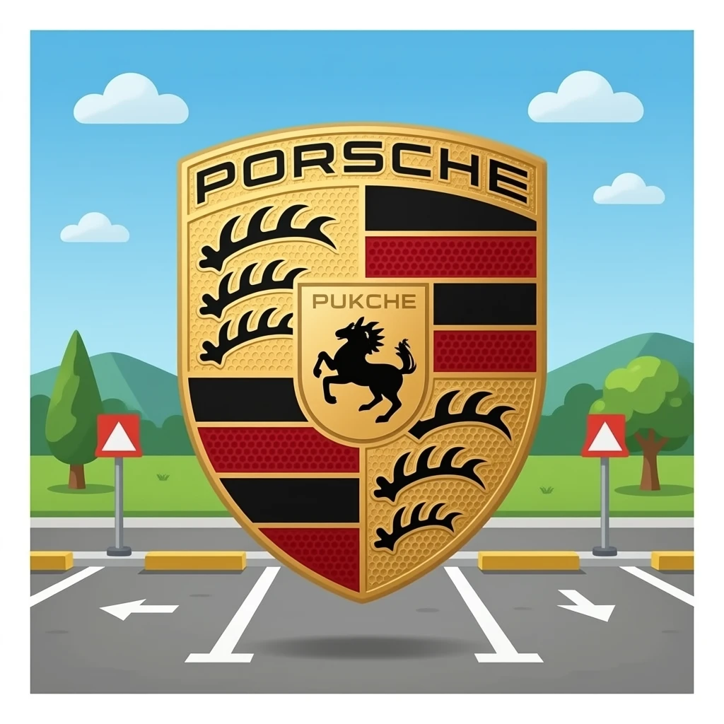 Porshe loqosunu at kopyalayb kar parkinge yapsdrm emoji