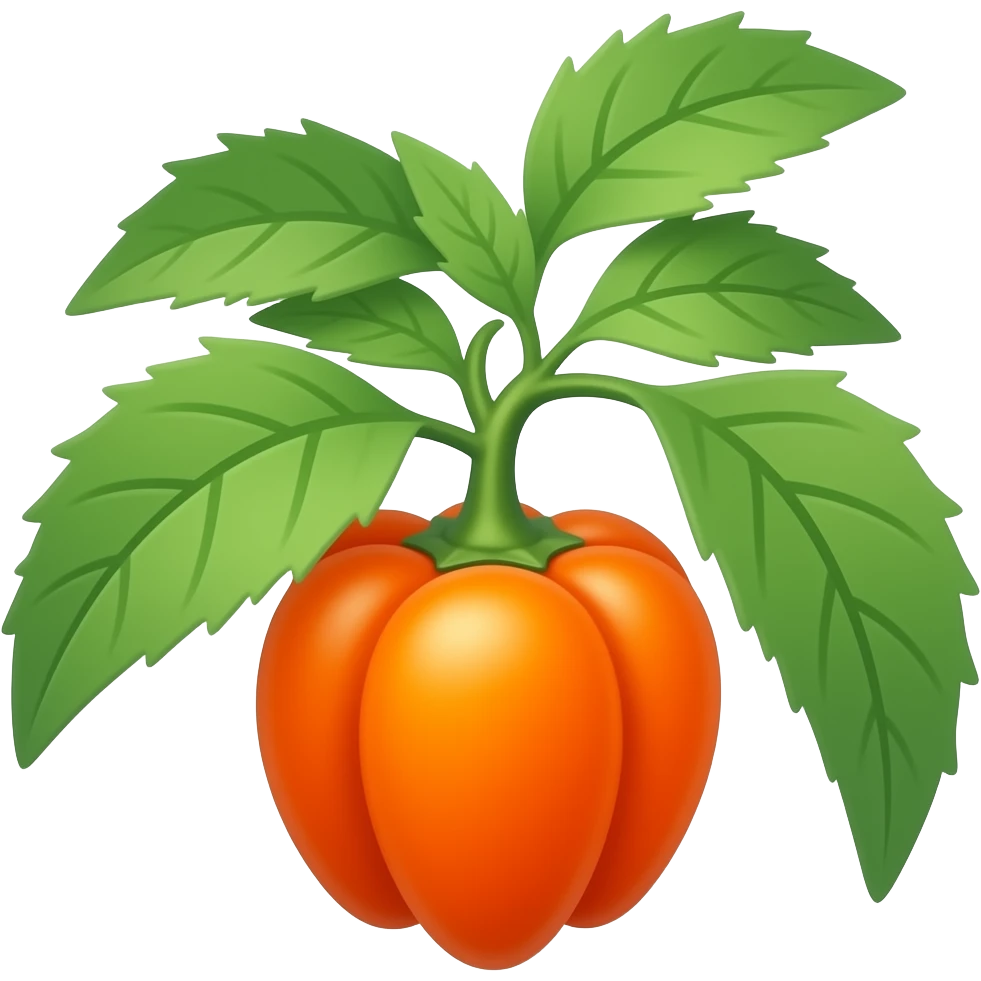 orange habanero plant emoji
