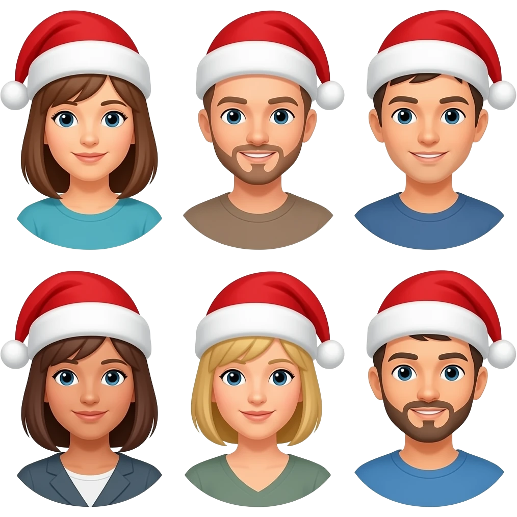 People with Santa Hats emoji