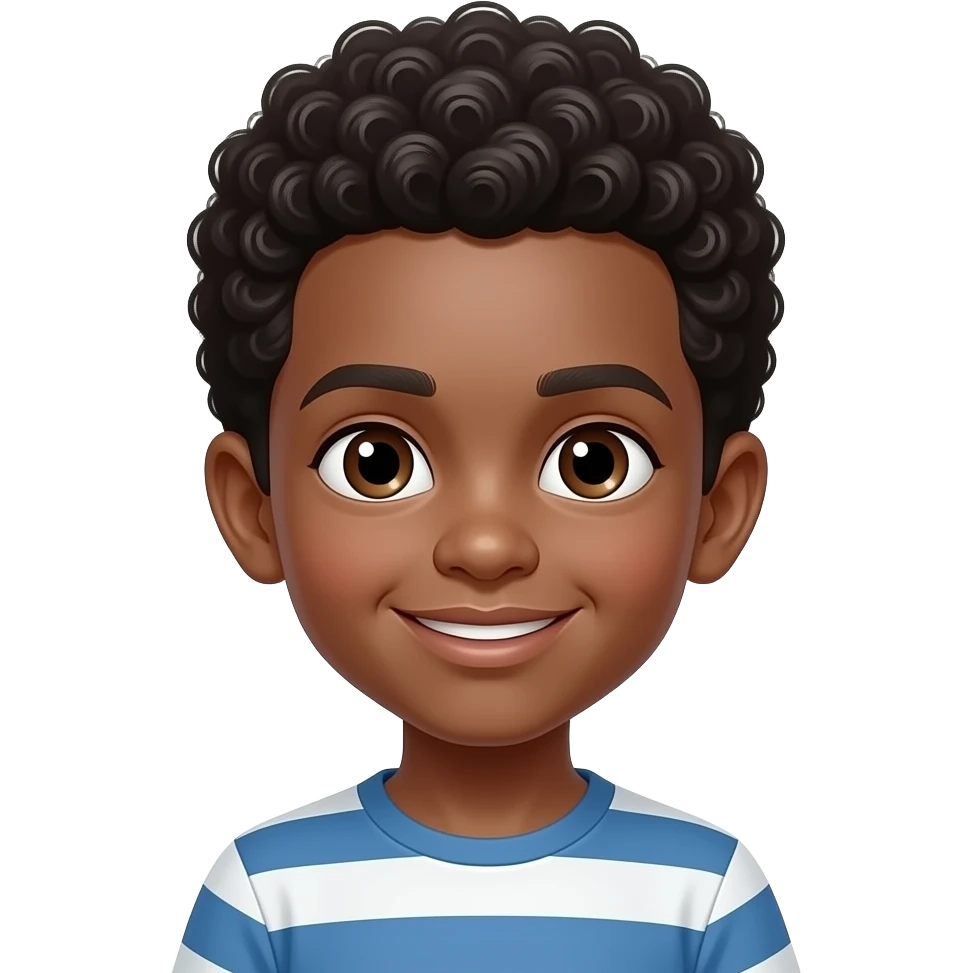 A YOUNG FAIR AFRICAN - AMERICAAN BOY WITH AN AFRO HAIRCUT emoji