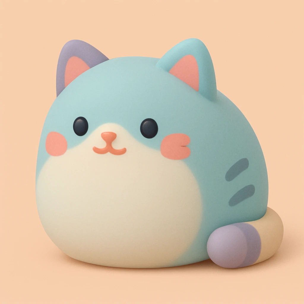 plush cat mochi style emoji