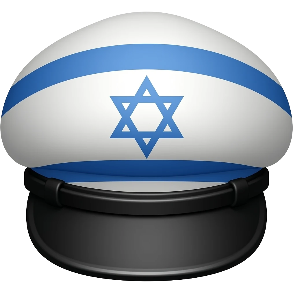 flat Israeli Kepi hat emoji