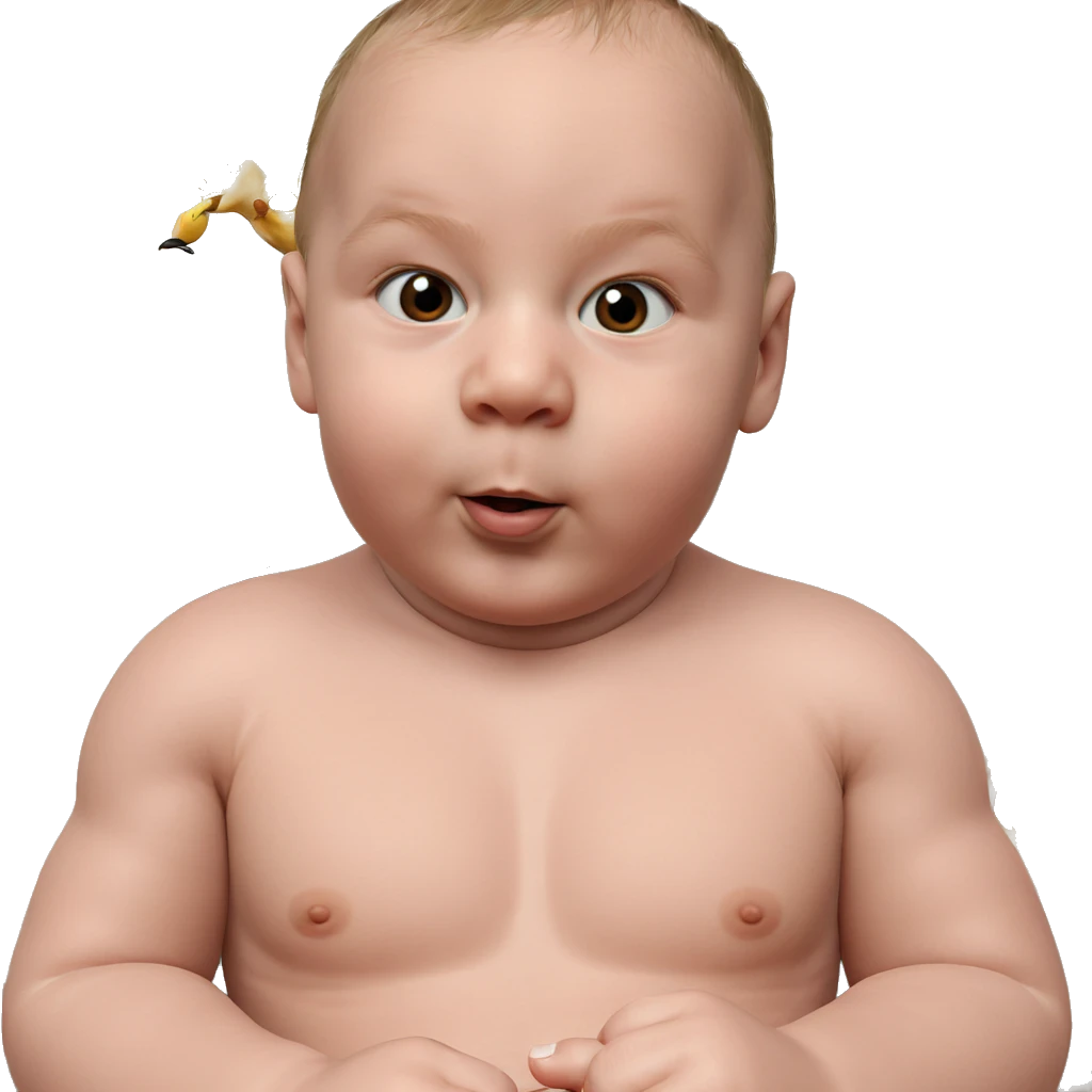 topless male with bird emoji