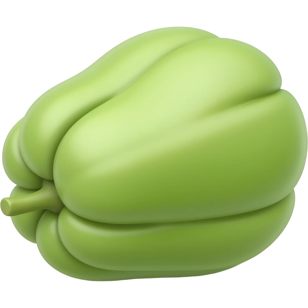 a chayote, polished semi-realistic rendering, highly saturated green colors with smooth gradients emoji