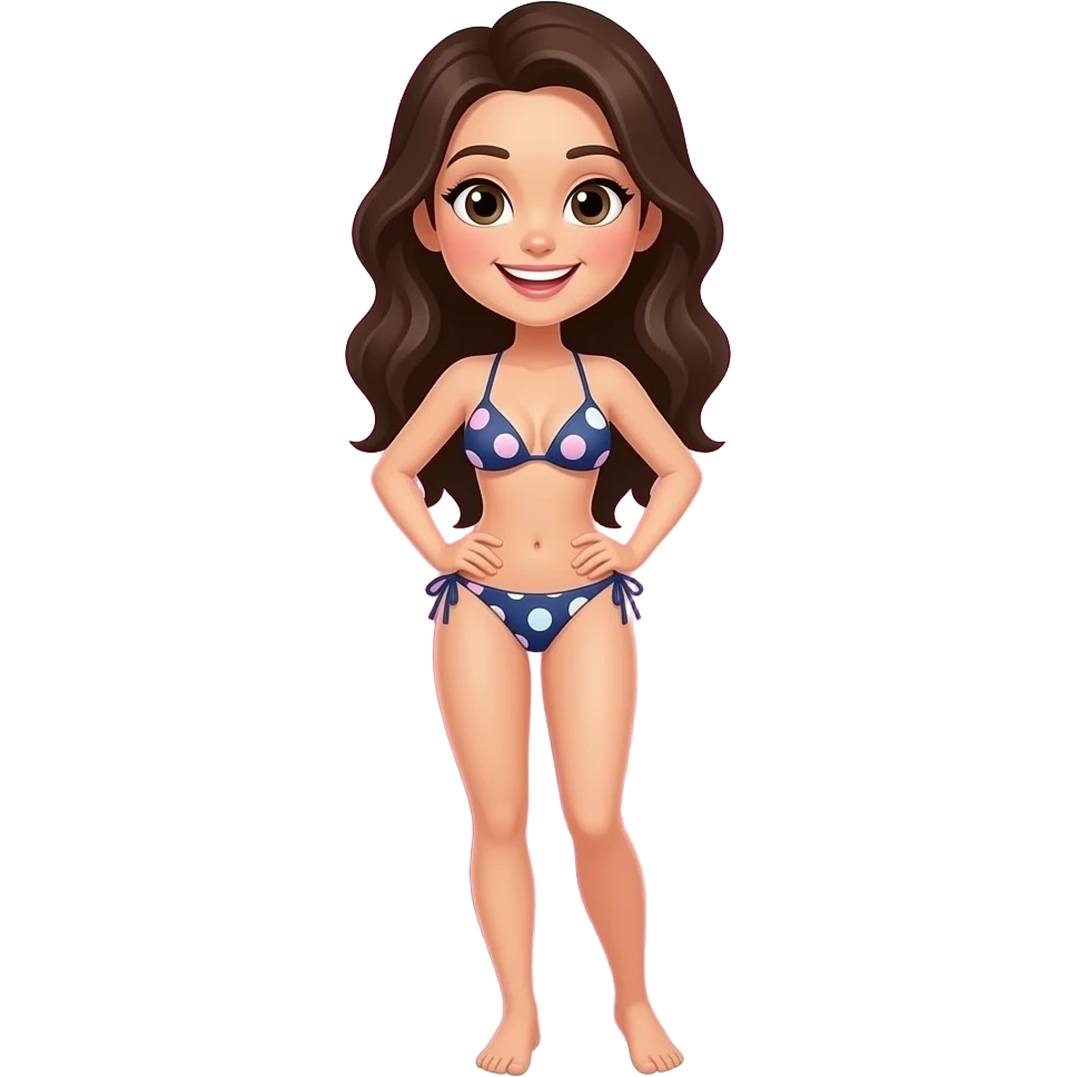 Skin Tone Body Bare feet Bikini Happy Portrait Emoji Pink Black Background Smiling Cartoon Woman Swimwear Summer emoji