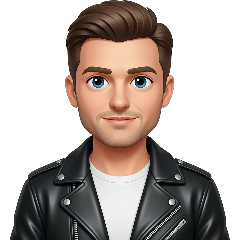 Man in leather jacket emoji