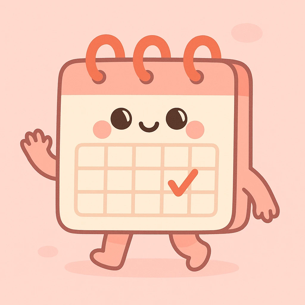 calendar icon in a pastel pink palette, soft and minimalistic emoji
