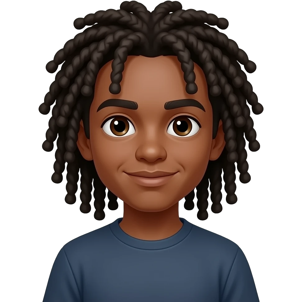 A tall black teenager boy with dreads emoji