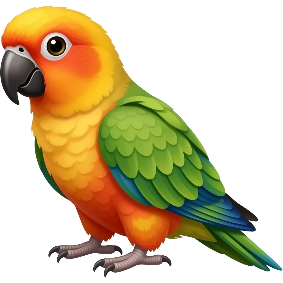 Sun conure parrot but with green wings emoji
