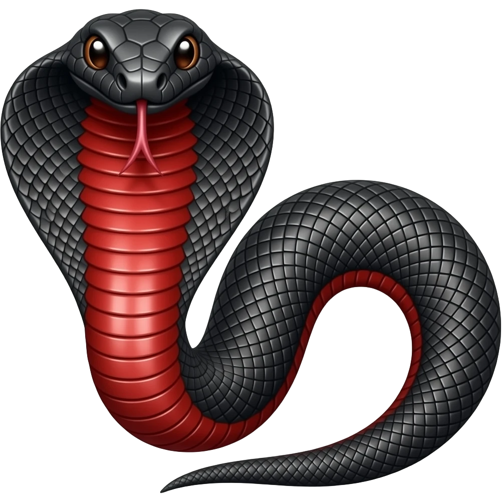 Black and red viper emoji