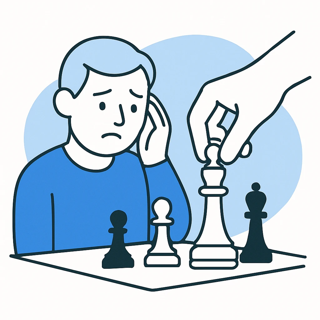 a chess player, about to get beaten emoji