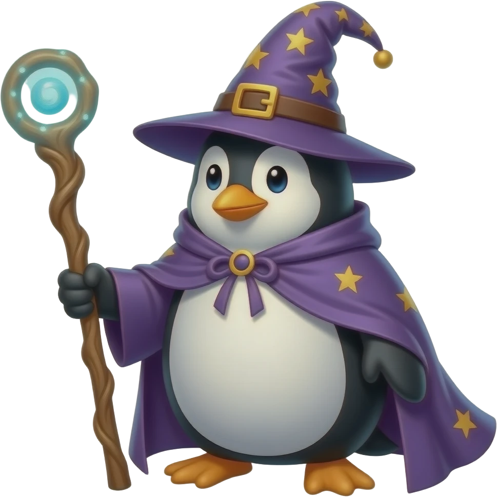 Penguin Wizard emoji