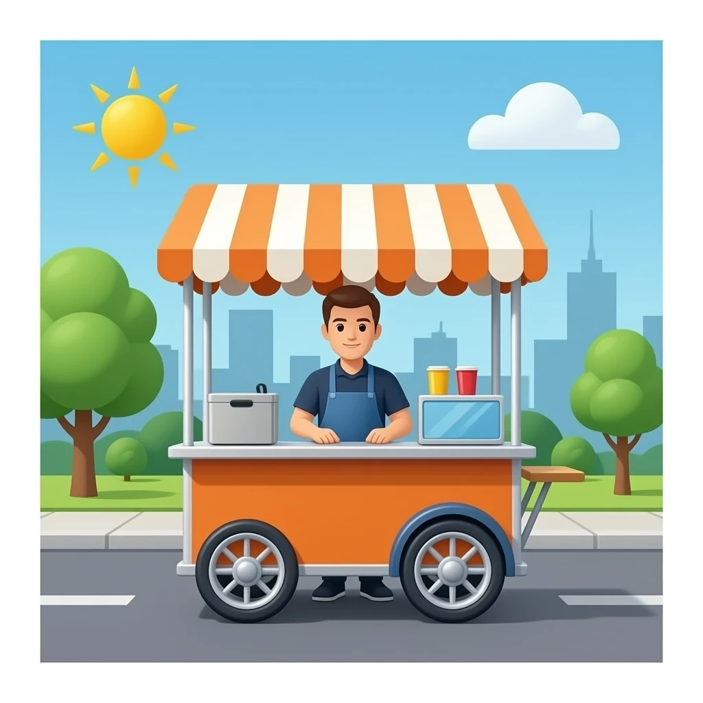 street cart with a vendor's roof emoji