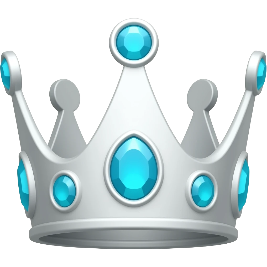 all white crown with light blue gems emoji