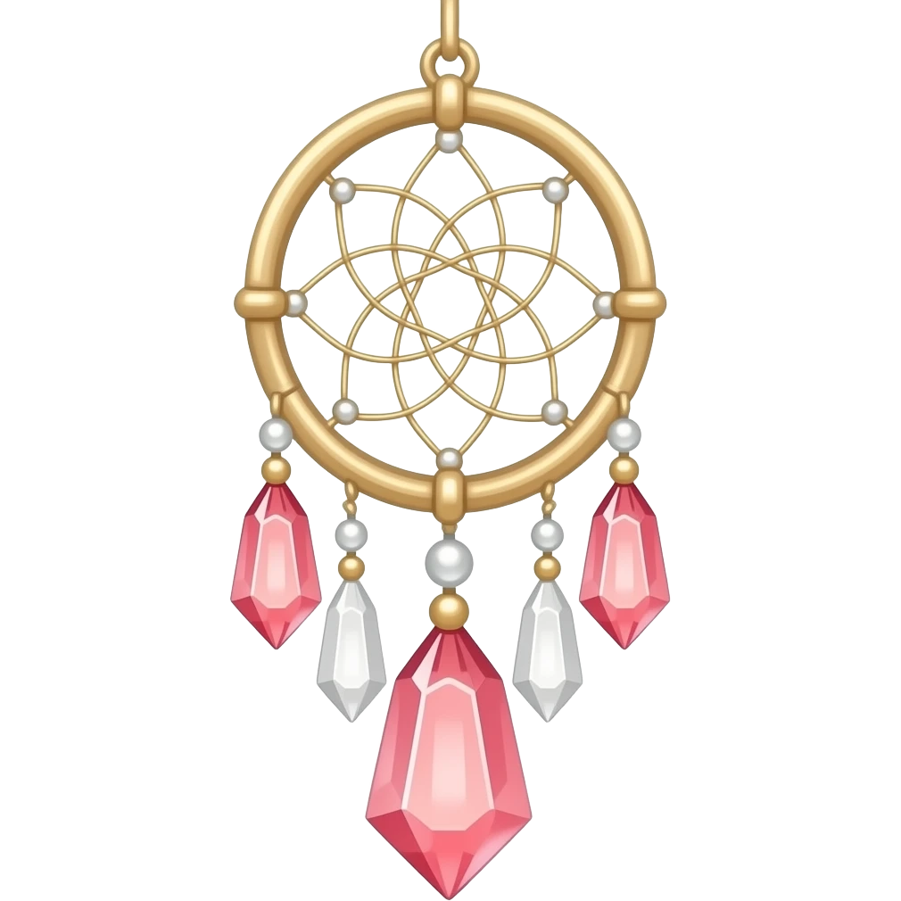 Pastel Reddish-pinkish and gold and white warm-colored romantic lush beautiful pretty hanging crystal-catcher aesthetic emoji