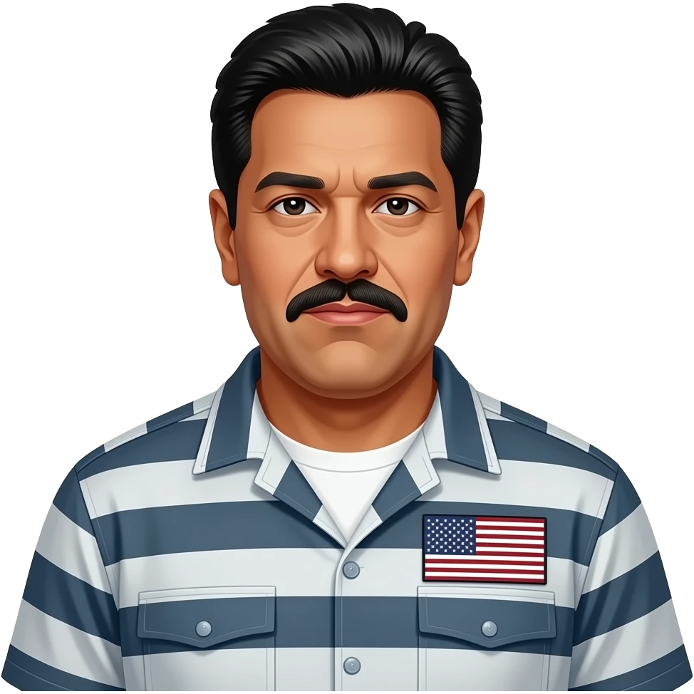Hazme a el presidente Nicolás Maduro moros pero con un traje de preso de Estados Unidos emoji