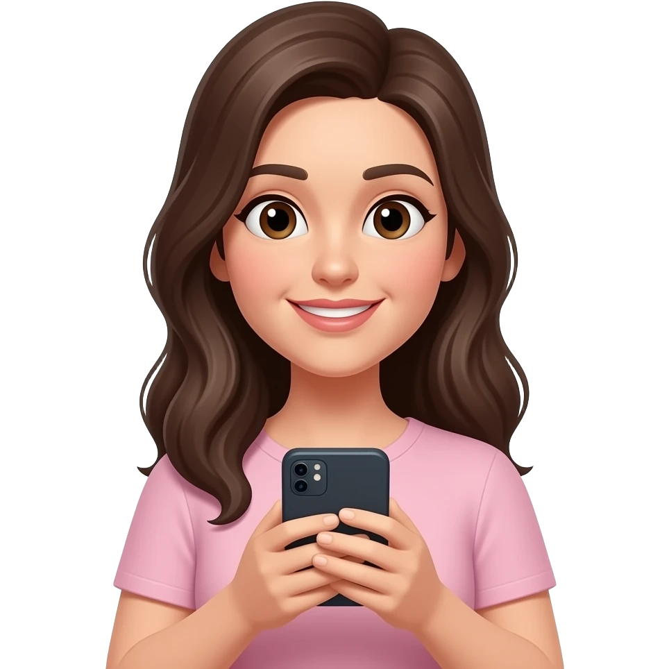 Женщина смотрит в телефон emoji
