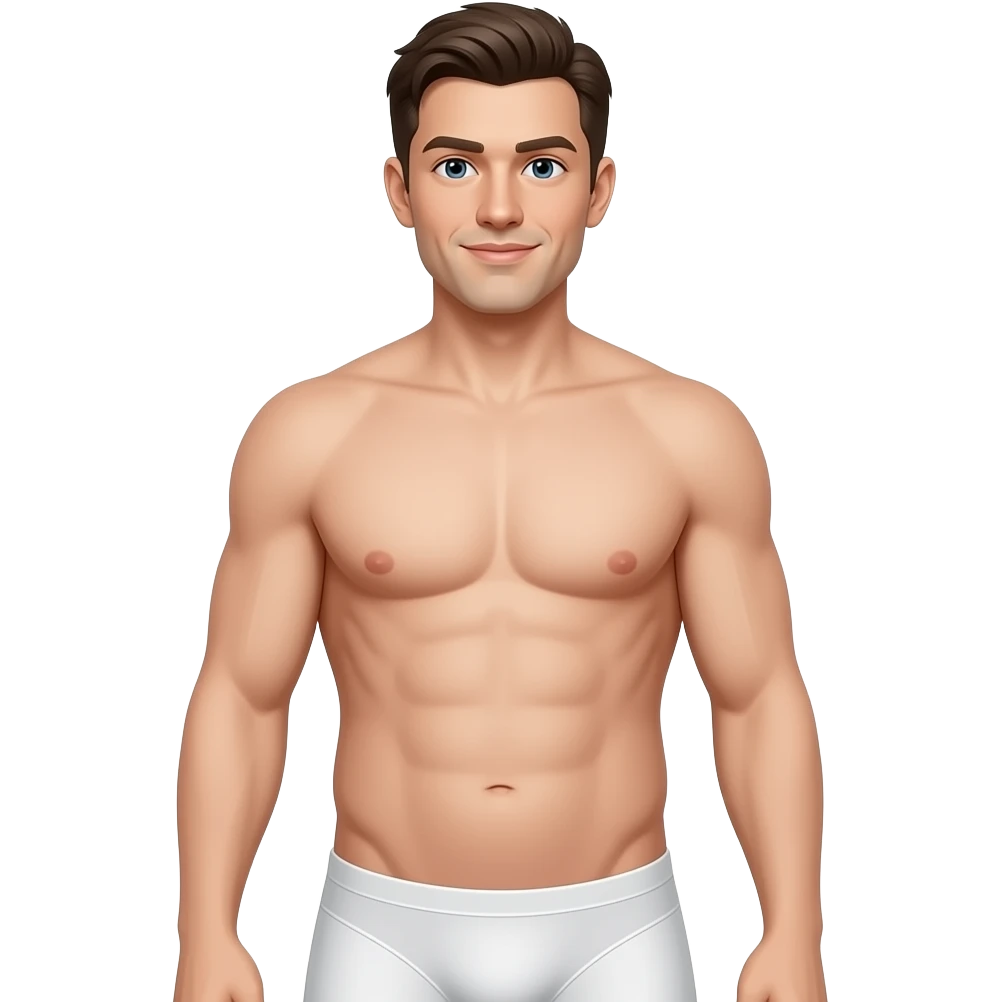 full-body standing Naked man with bulge emoji