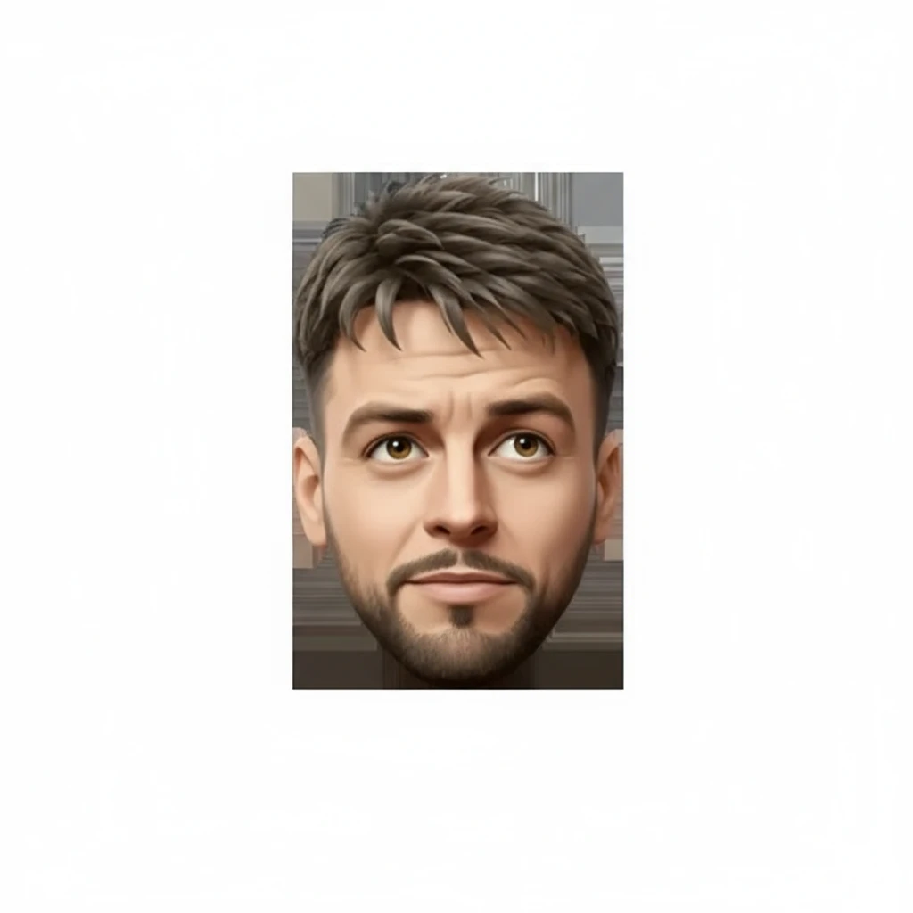 нарисуй этого человека в таком же стиле с задумчивым взглядом, без рук, без фона emoji