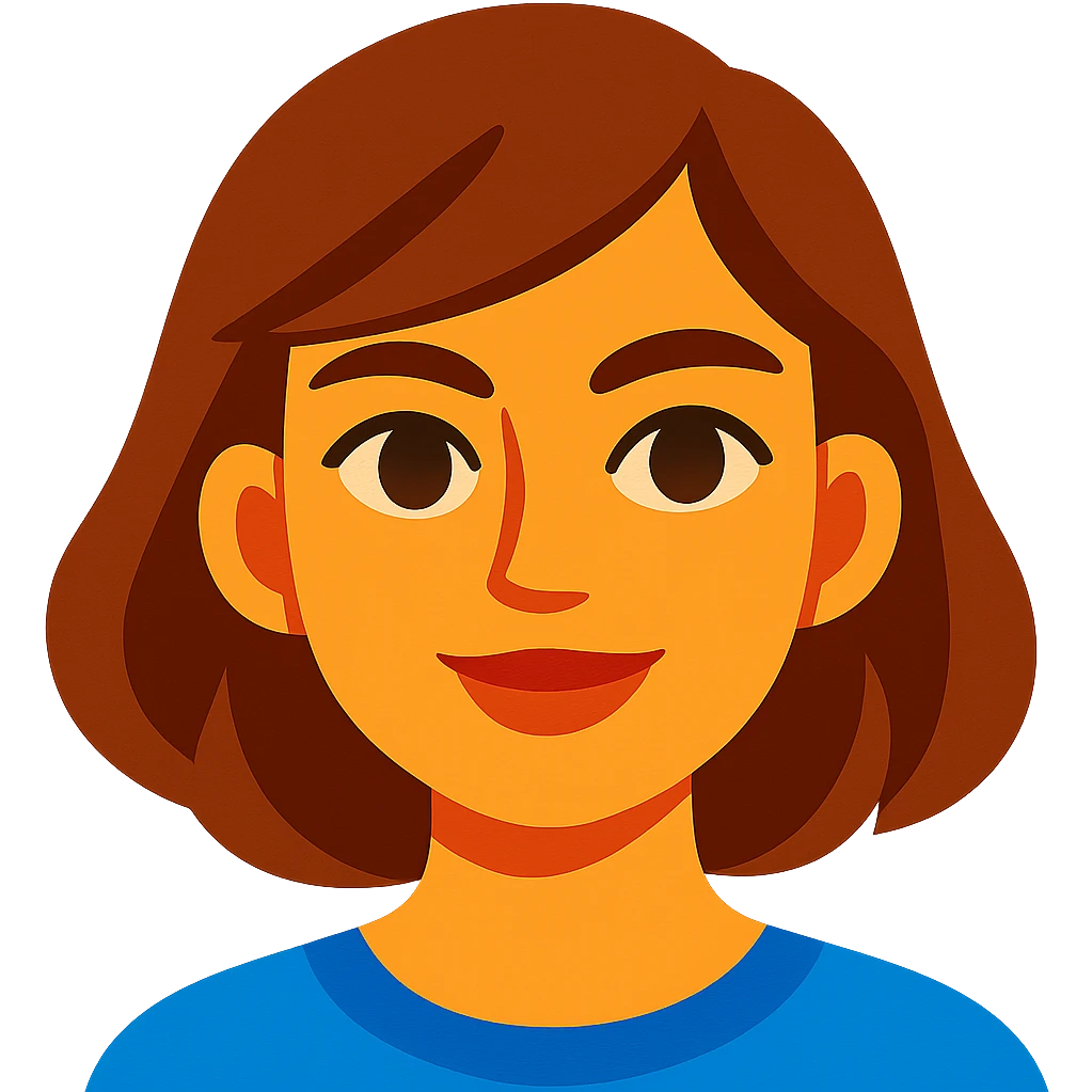 white girl with brown hair, light brown eyes, medium eyelashes, brown eyebrows, medium lips, medium nose in vibrant toon style emoji
