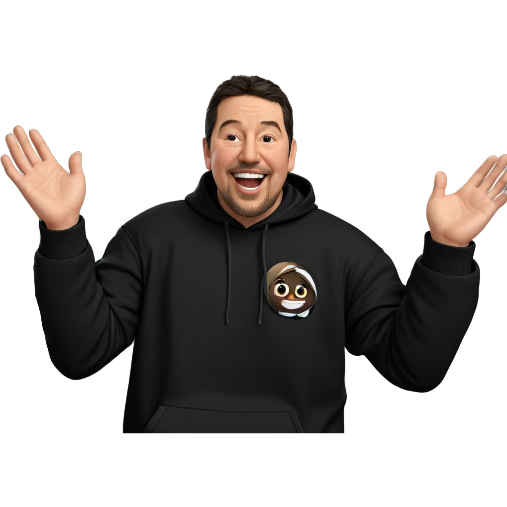 smiling guy in black hoodie emoji