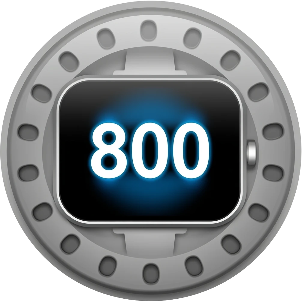 Reloj inteligente,con el número "800" emoji