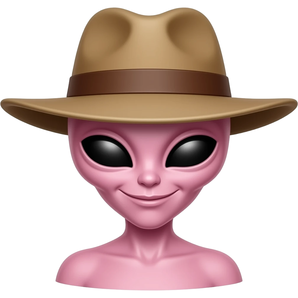 Pink alien sweety wear hat emoji