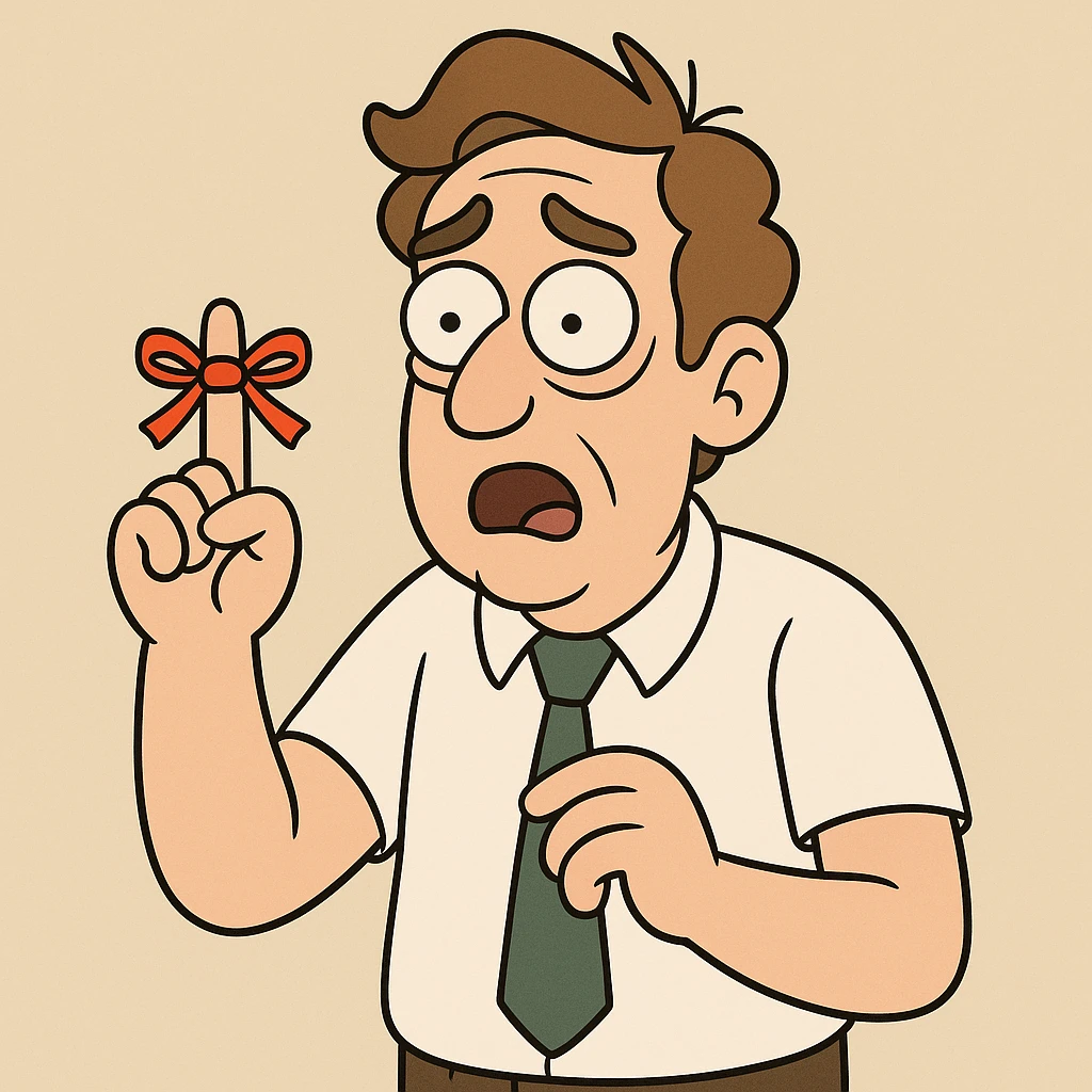 Tie on the finger people emoji