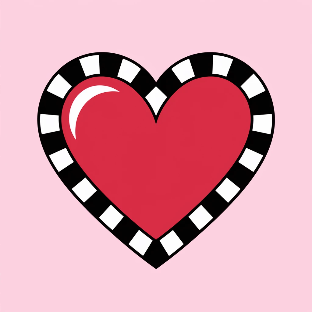 heart with a checkered border emoji