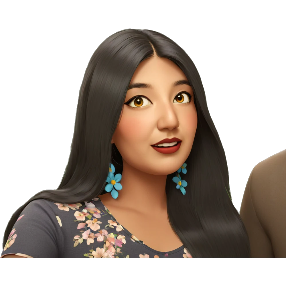 girl with flower in hair emoji