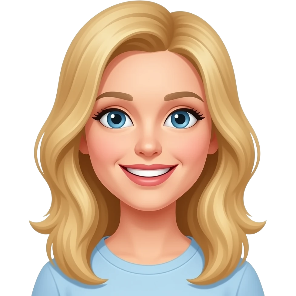 blonde woman smile emoji