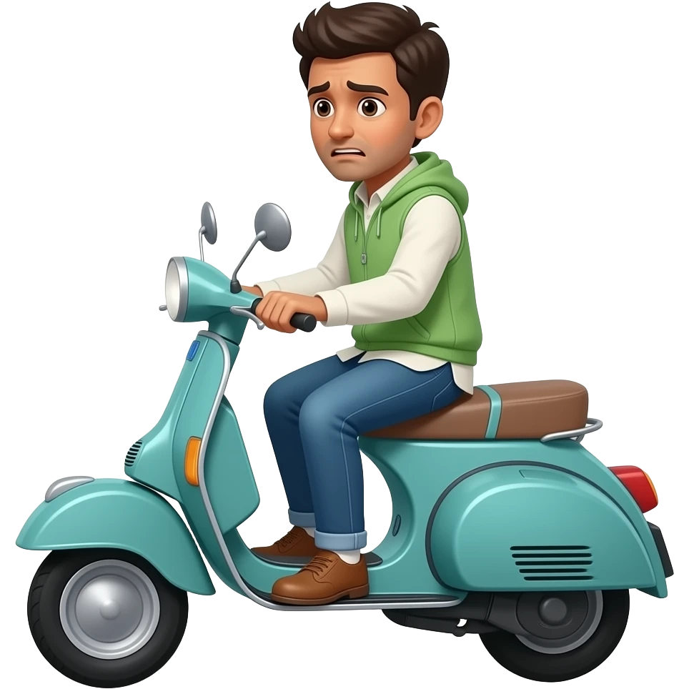 indian moped rider embarrased emoji