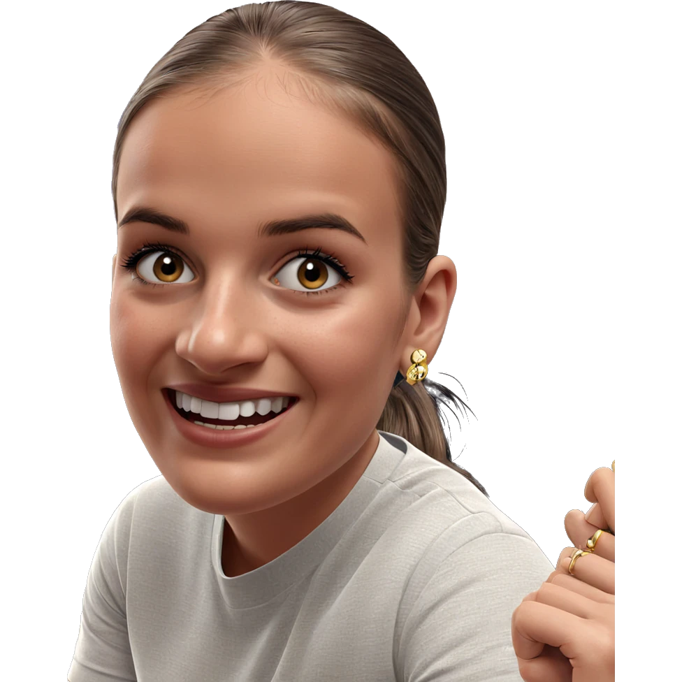 realistic girl with earrings emoji