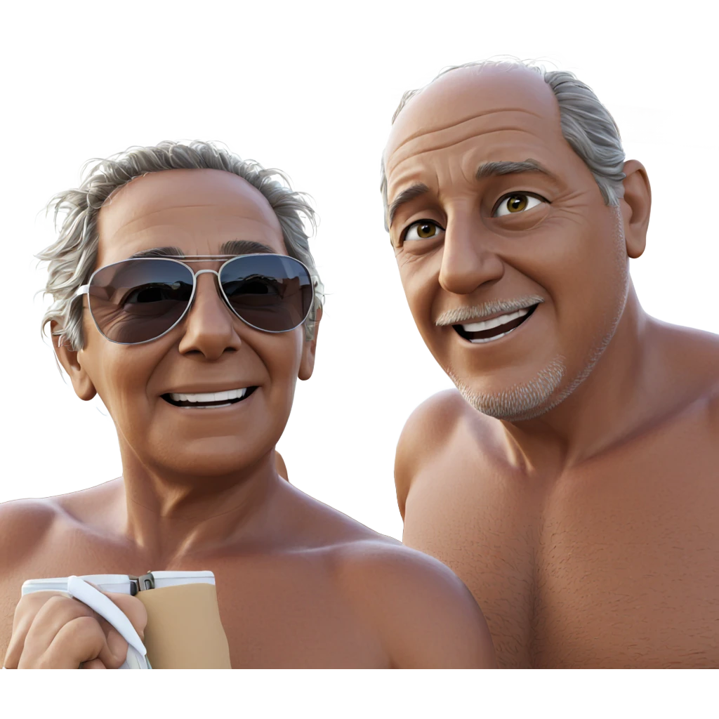 old men enjoying summer sun emoji