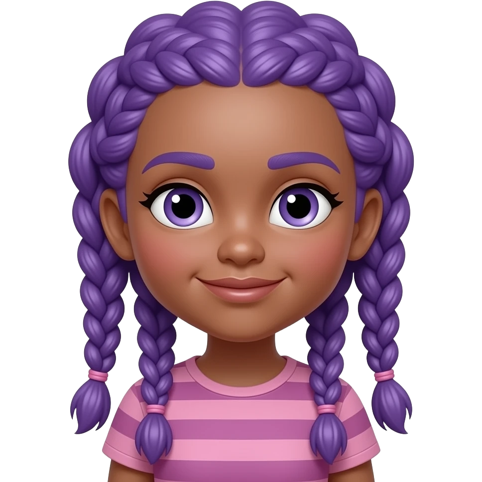 Lily love braids purple hair emoji