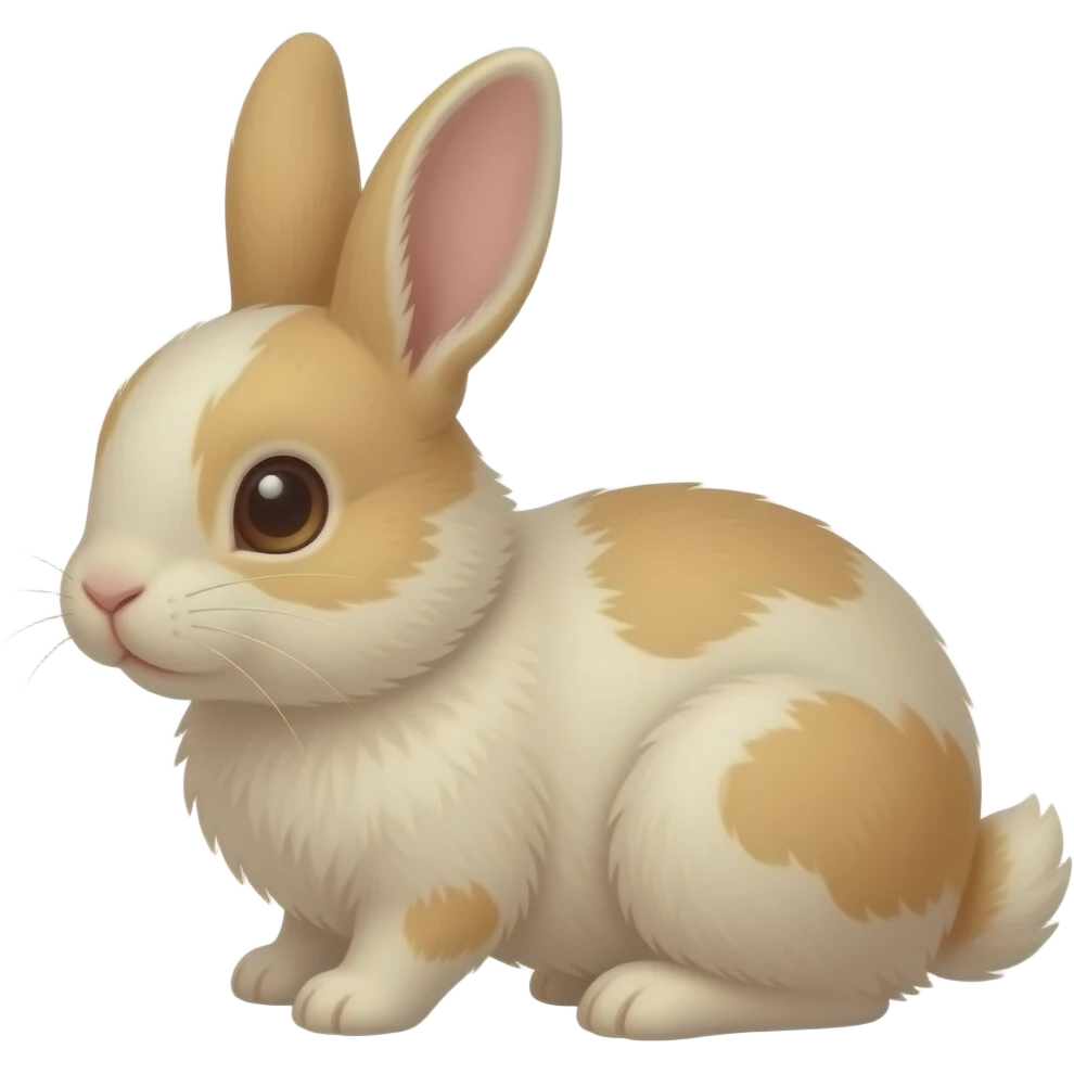 Emoji of cute light tan fluffy bunny calico critter style emoji