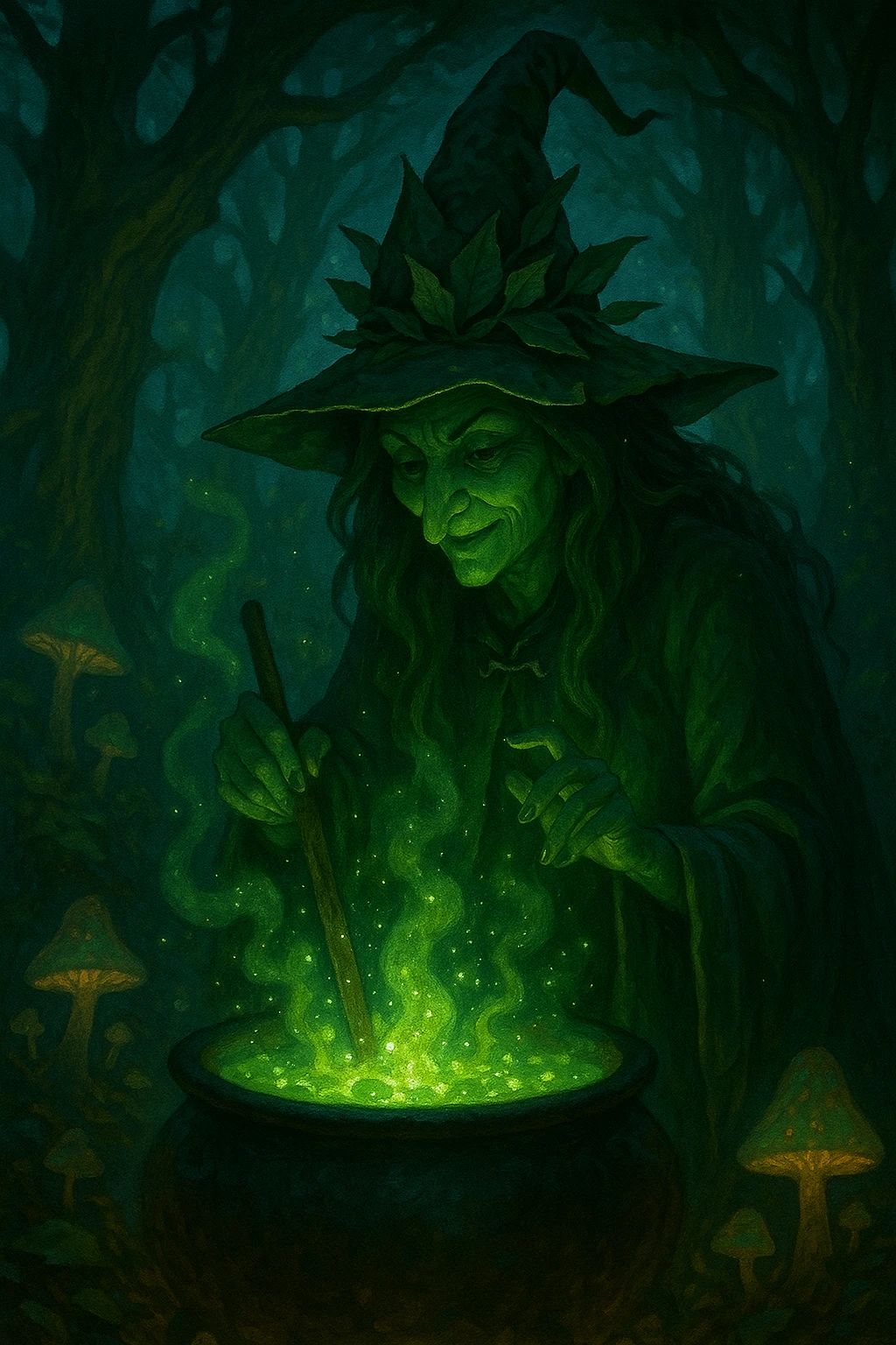 green witch cooking potion emoji
