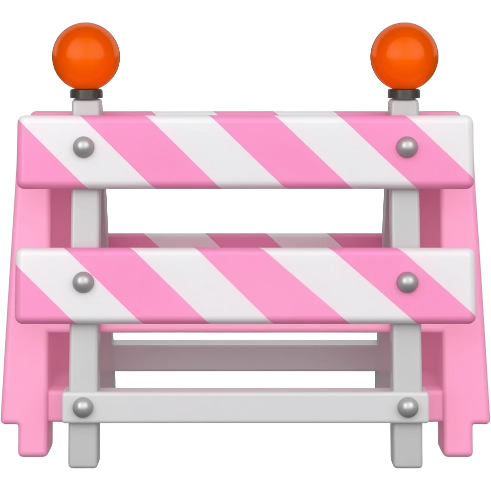 Pink traffic road block emoji
