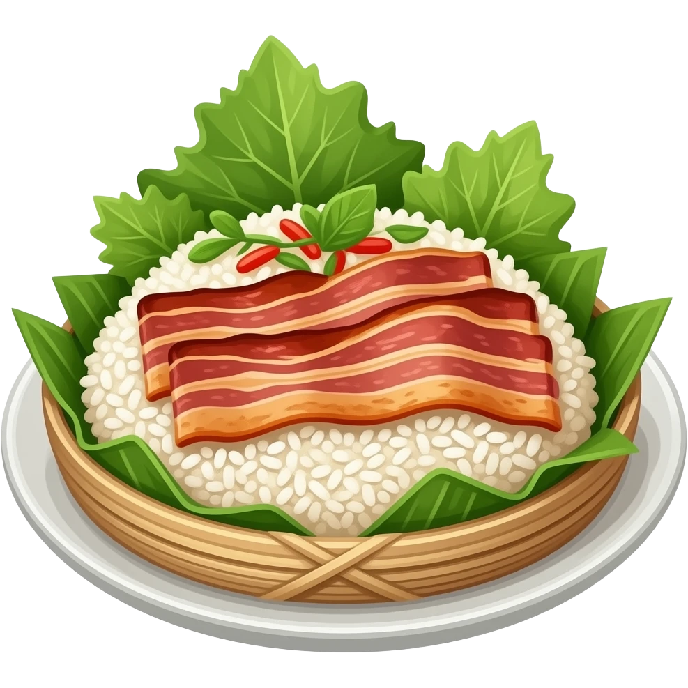 Bacon of nasi lemak emoji