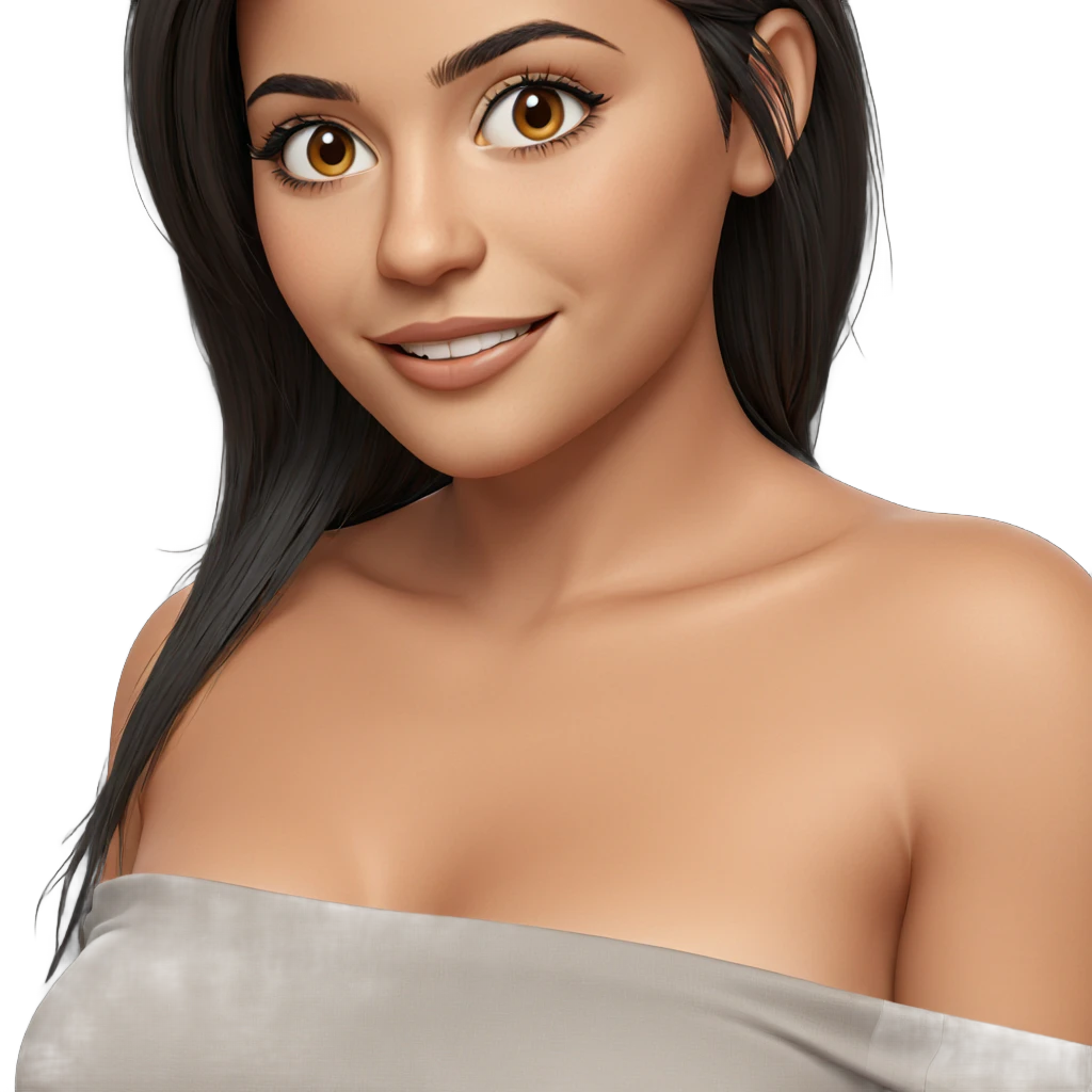 smiling girl with long hair emoji