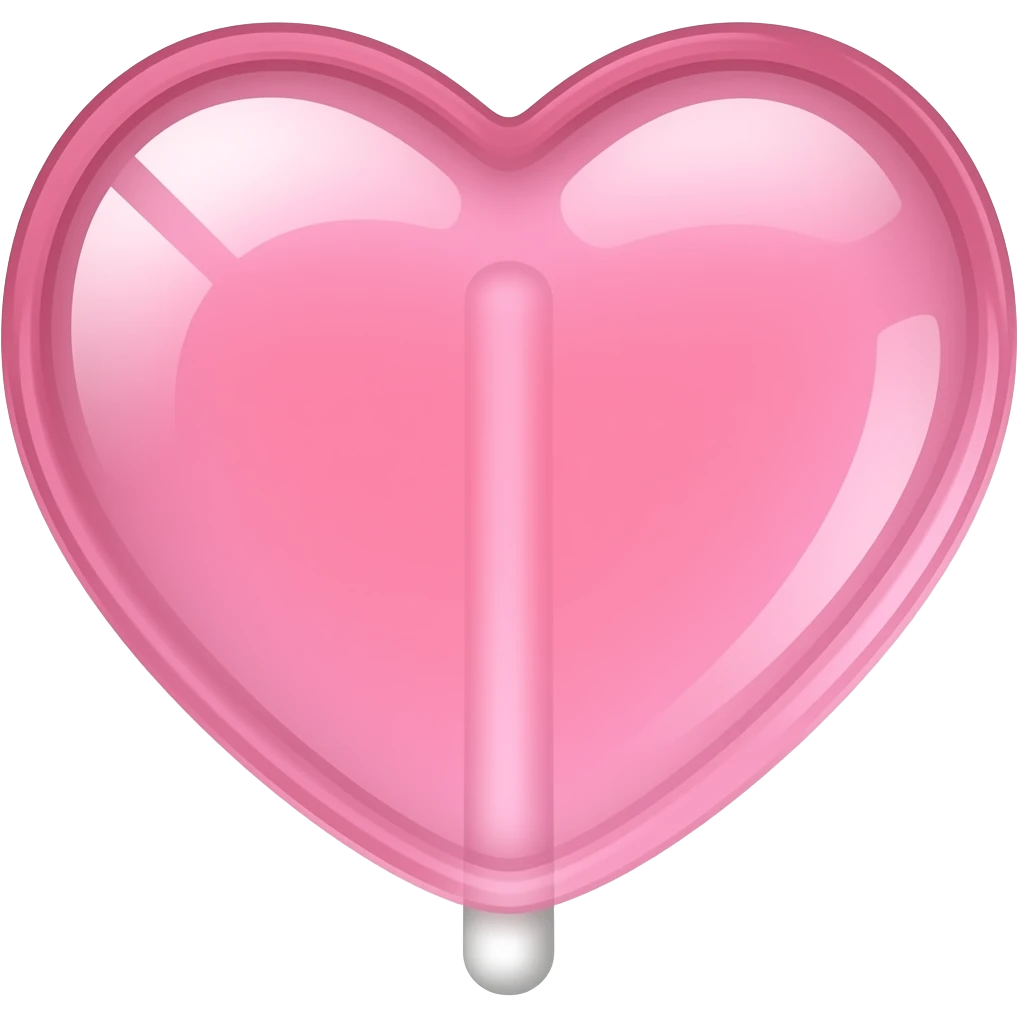 Heart shaped clear pink lollipop emoji